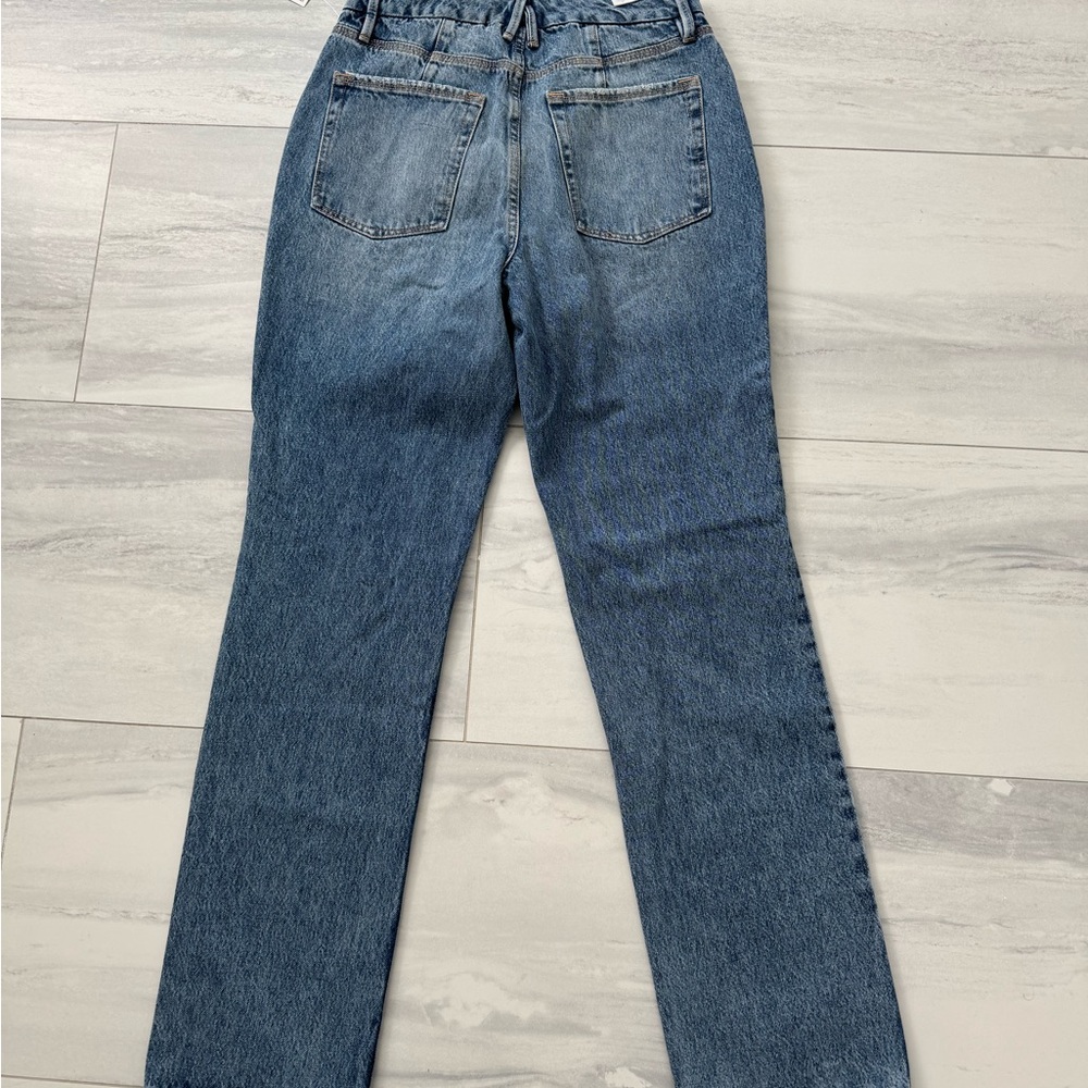NWT Good American Light Blue Ripped Straight Leg Indigo Jeans - Picture 6 of 8